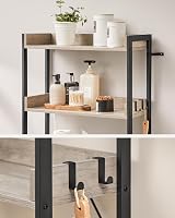 VASAGLE Over-The-Toilet Rack 3-Tier Greige Black BTS002B02 Space-Saving Storage view 6