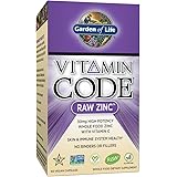 Garden of Life Zinc Vitamin - Vitamin Code Raw Zinc Whole Food Supplement with Vitamin C, Vegan, 60 Capsules