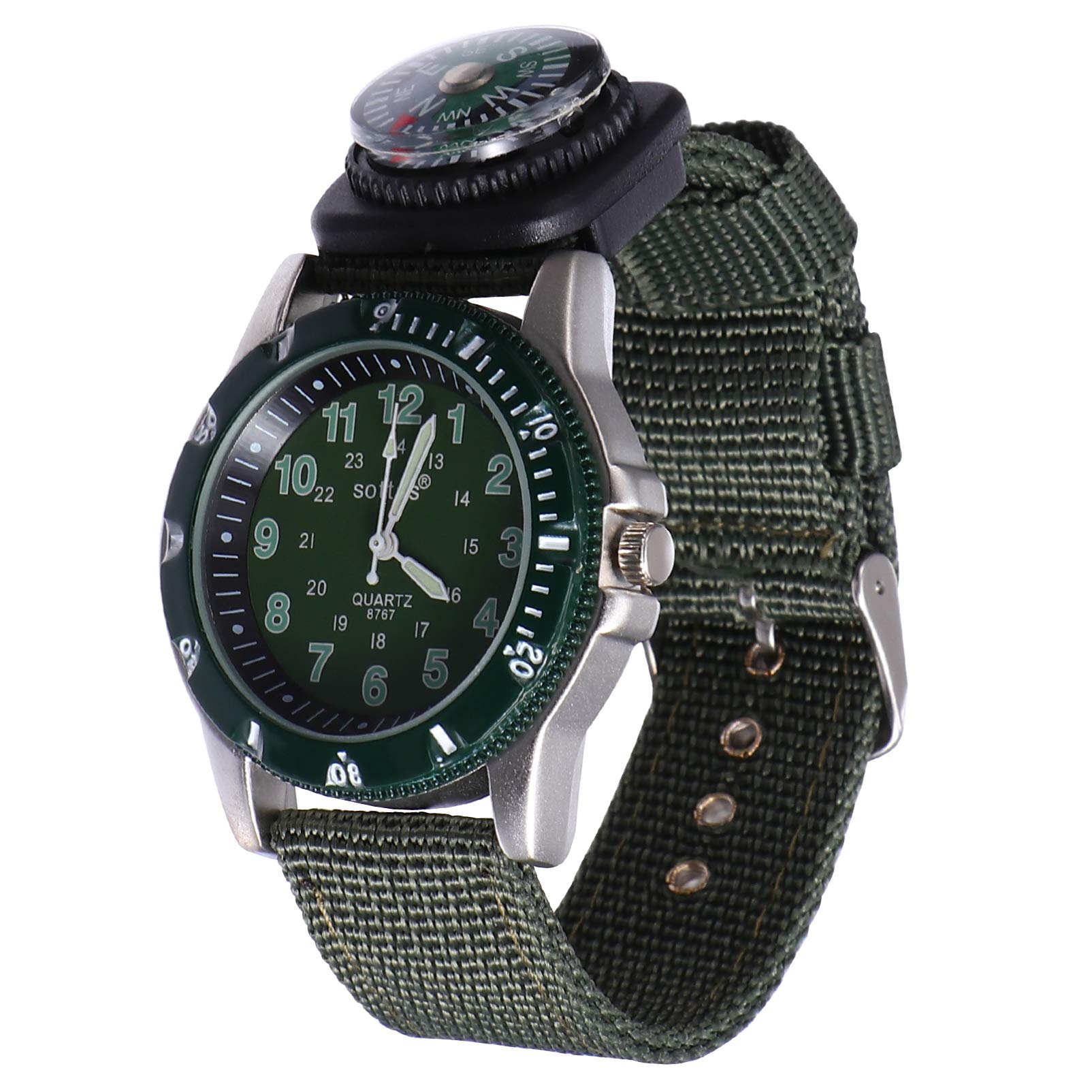 Hemobllo Kids Watch - Children Analogue Watch with Canvas Strap Luminous Hands Waterproof Kids Time Teacher Easy to Read Quartz for Boys Children