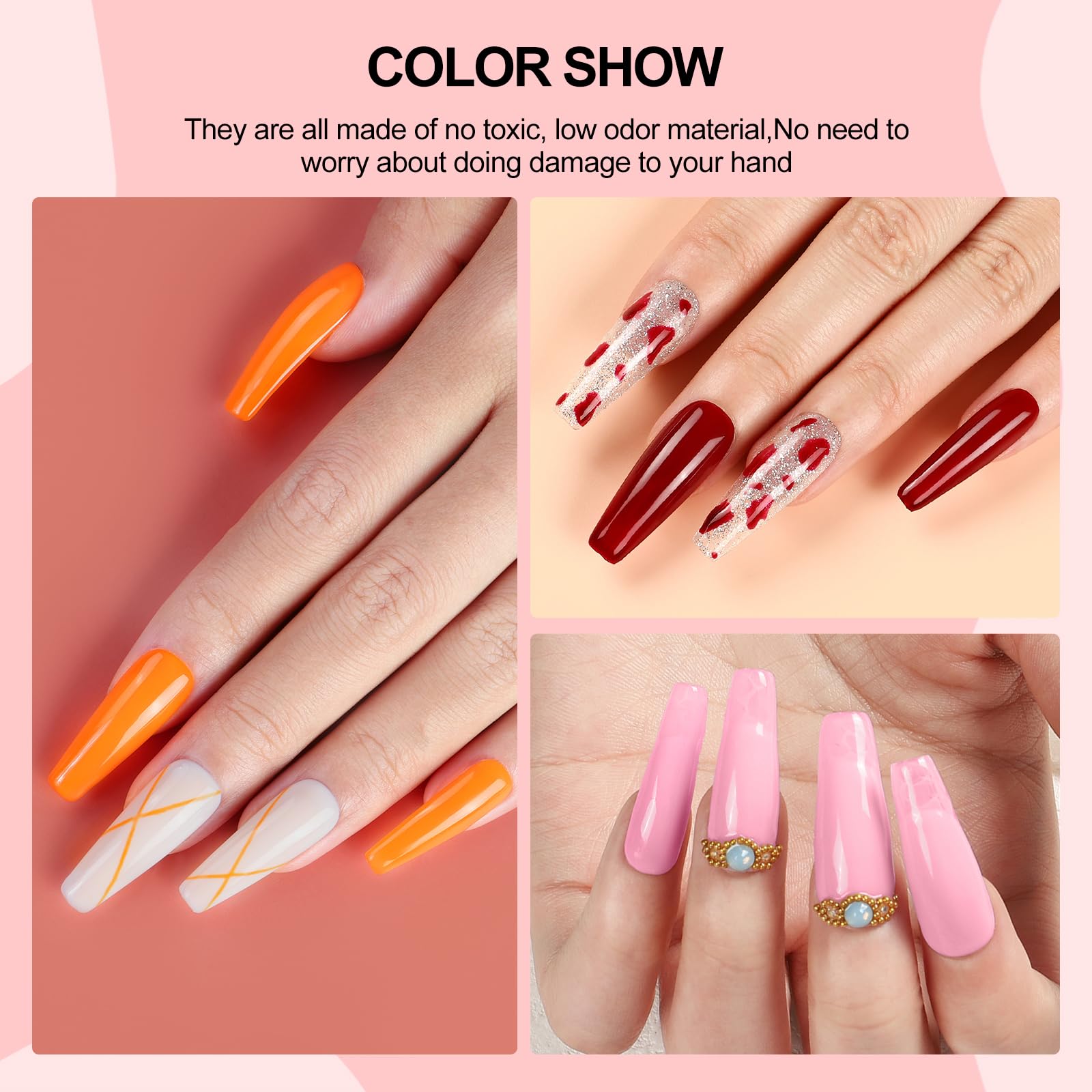COSCELIA 53pcs Gel Nail Polish Kit with U V light and Drill Starter Kit 35 Colors Gel Nail Polish with 5pcs Top Base Coat Nail Art All Seasons Professional Gel Manicure Kit DIY at Home Gifts for Women - Image 9