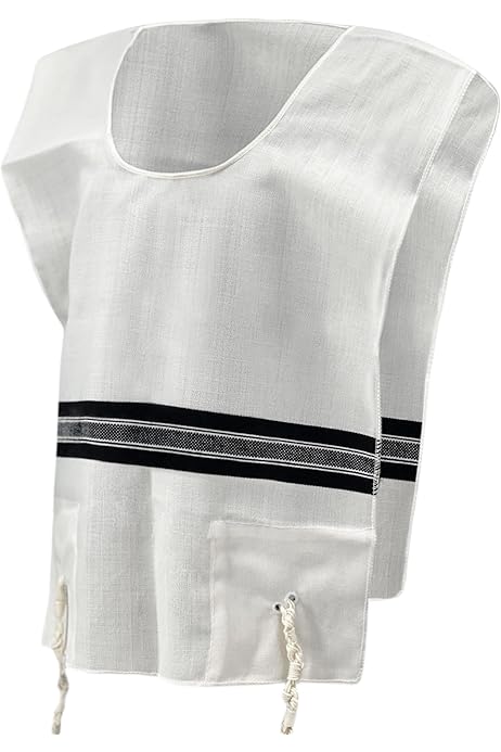 Tallit Katan For Kids - 100% Cotton Chabad Kosher Tzitzis Made In Israel, Ashkenazi Traditional