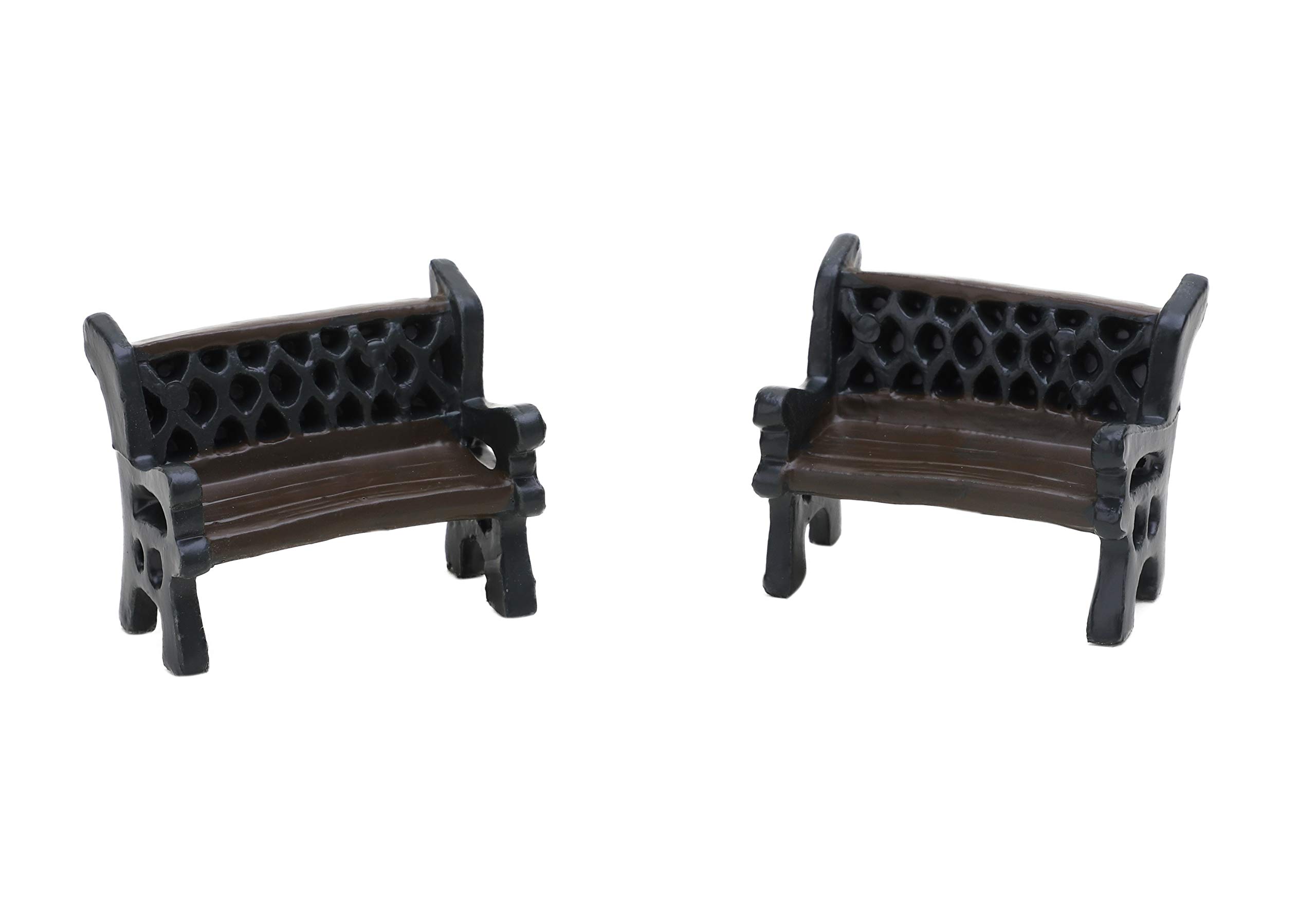 Toyland® Mini Resin Christmas Collectible Ornament - Village Scene Accessories - Xmas Figures (2 Benches 4cm x 3cm). — image 1