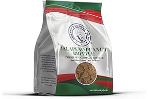 GRANNY'S CONFECTIONS LLC Granny's Confections Jalapeno Peanut Brittle (Spicy Brittle Candy). Made with Real Jalapenos. Nice Balance of Sweet and Heat. Granny's Old Fashioned Peanut Brittle Recipe With An Added Little Kick. Gift for Mother's Day, Father's Day, Christmas, Birthday. 1 Pound (454g) Bag.