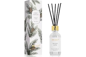 Airkeep Reed Diffuser Set, 3.38 fl oz (100 ml) - Balsam Fir Oil Diffusers with 8 Reed Sticks, Home Fragrance Reed Diffuser for Bathroom Shelf Decor