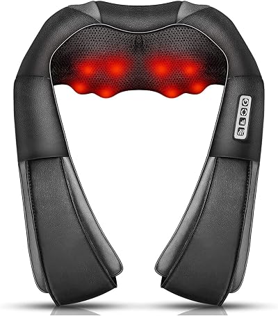 iKristin Neck Massager 3D Kneading Shiatsu with Heat Gray