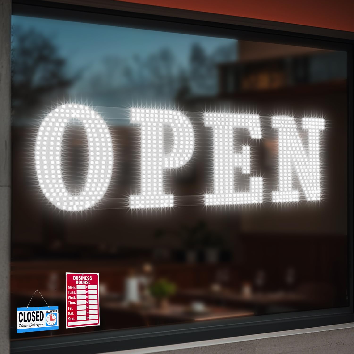 Photo 1 of 40"x14" Open Sign, Extra Bright Jumbo Led Open Signs for Business with High Visibility and Longlife Working Business Sign for Stores Bar Hotel Retail Shops Window Salon Office