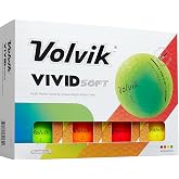 Volvik Vivid Soft Matte Finish Assorted (Green, Orange, Red, Yellow) Golf Balls (One Dozen)