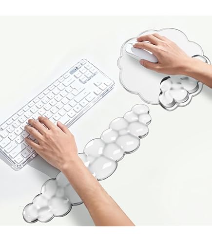Gel Cloud Wrist Rest Keyboard Clear Green Mouse Pad With Wrist Rest Set