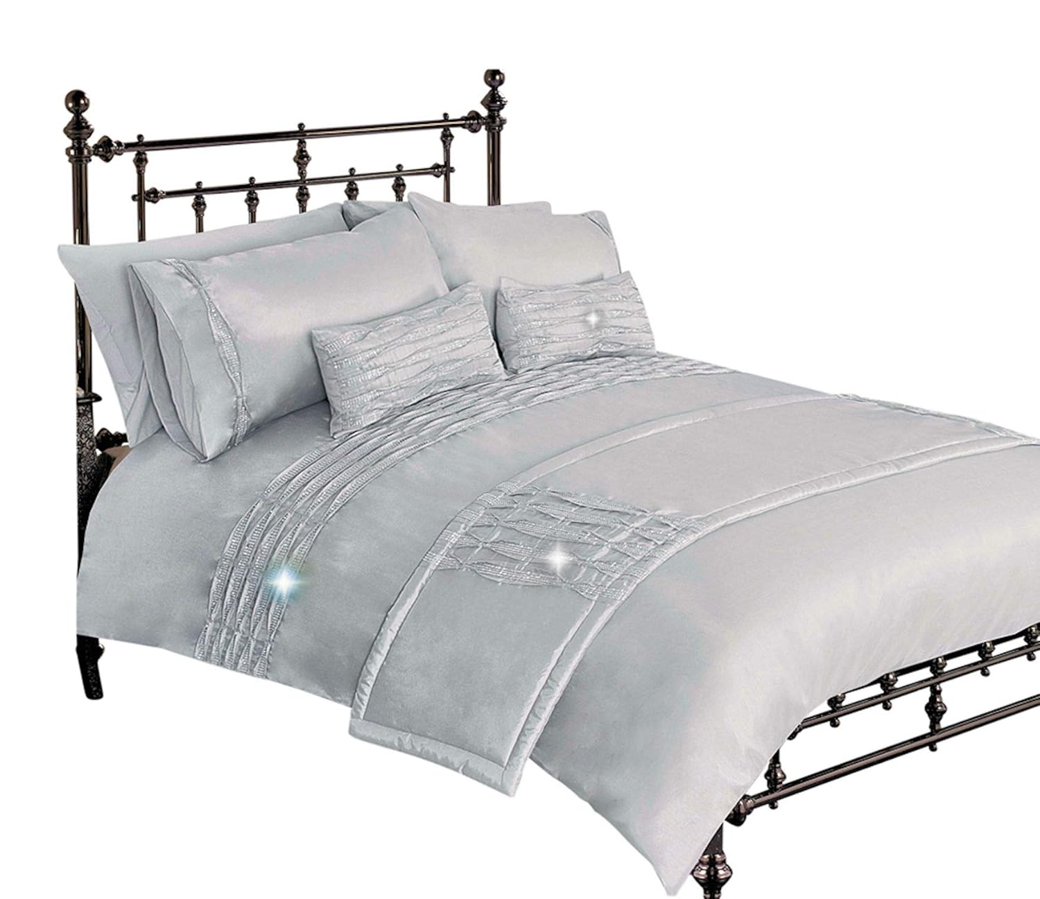 rejuvopedic Durban Silver King Duvet Quilt Cover Bedding Set In A