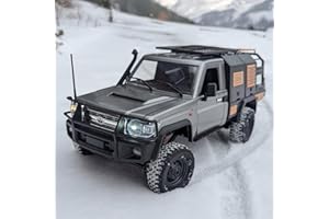 SVERTIBO 1/12 Scale RC Crawler, MN-82S LC79 RTR RC Truck 4x4 Off Road Vehicles 2.4GHz RC Rock Crawler Car with LED Lights, 7.4V 1200mAh Battery for Adults Hobby Toys (Silver)