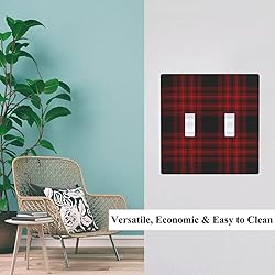 Pznen Red and Black Plaid Double Toggle Covers