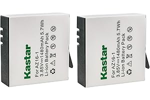 Kastar 2-Pack Battery Replacement for Xiaomi YI AZ16-1, Xiaomi YI AZ16-2 Battery, Xiaomi Yi 4K, Xiaomi Yi 4K+, Xiaomi Yi Lite, Xiaomi YI 360 VR Sport Action Camera Camcorder