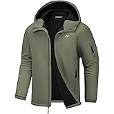 WULFUL Men's Lightweight Softshell Jacket Warm Fleece Lined Windbreaker Waterproof Soft Shell for Outdoor Hiking