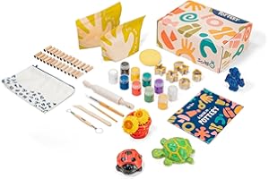 Sculpd - The Original Air Dry Clay Kit for Kids Age 7 8 9 - Includes Air Dry Modeling Clay, 10 Colors Paint Set, Paintbrushes, Sculpting Tools, Guide and More - Air Dry Clay for Kids Pottery