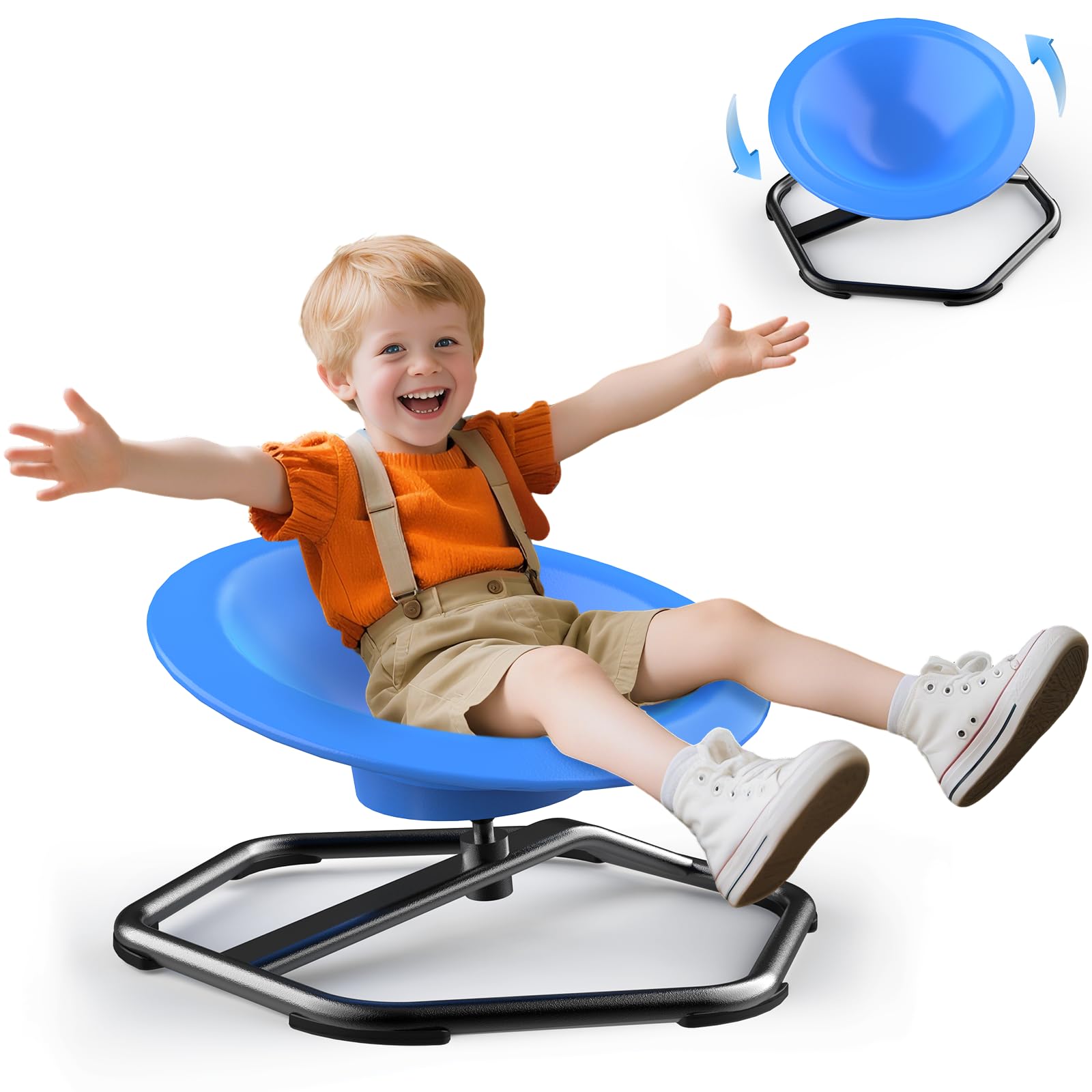 TERRAMUS Sensory Spinning Chair for Autism, 360Β° Swivel Chair for Autism Toddler, Spin Seats for Kids Balance Toys, Sit and Spin ADHD Sensory Chair Play Equipment Relief Motion Sickness for Boys Girls