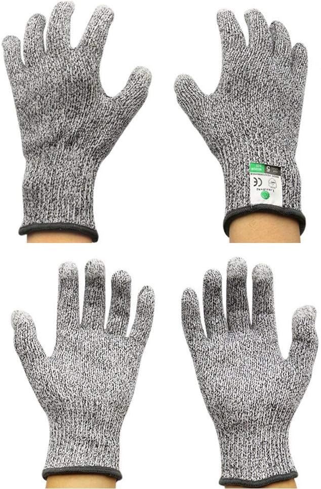 WKMR Cut Resistant Gloves Food High-Performance Grade Level 5 Protection, Safety Kitchen Cuts Gloves for Oyster Shucking, Fish Fillet Processing, Mandolin Slicing, Meat Cutting and Wood Carving, 1 Pair (Large)