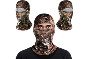 Rionaty 3 Pcs Men's Balaclava Masks Hunting Face Mask Camo Ski Masks Windproof Full Face Mask Outdoor Sports Ski Snowboarding