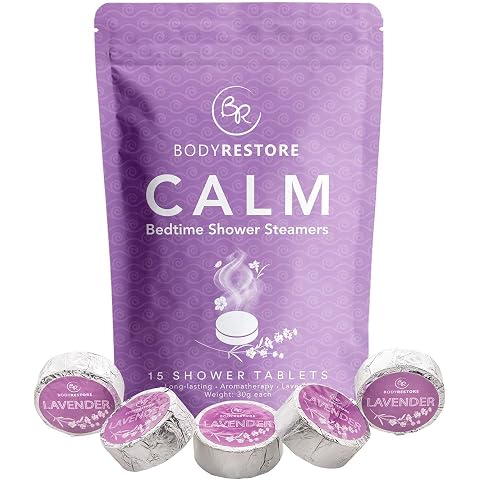 BodyRestore Shower Steamers Aromatherapy - Christmas Gifts for Women and Men, Stocking Stuffers - Lavender (15 Count)