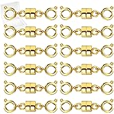 MKCYD Double Magnetic Necklace Clasps and Closures, Necklace Extenders for Women, 14K Gold and Silver Magnetic Jewelry Clasps for Bracelets