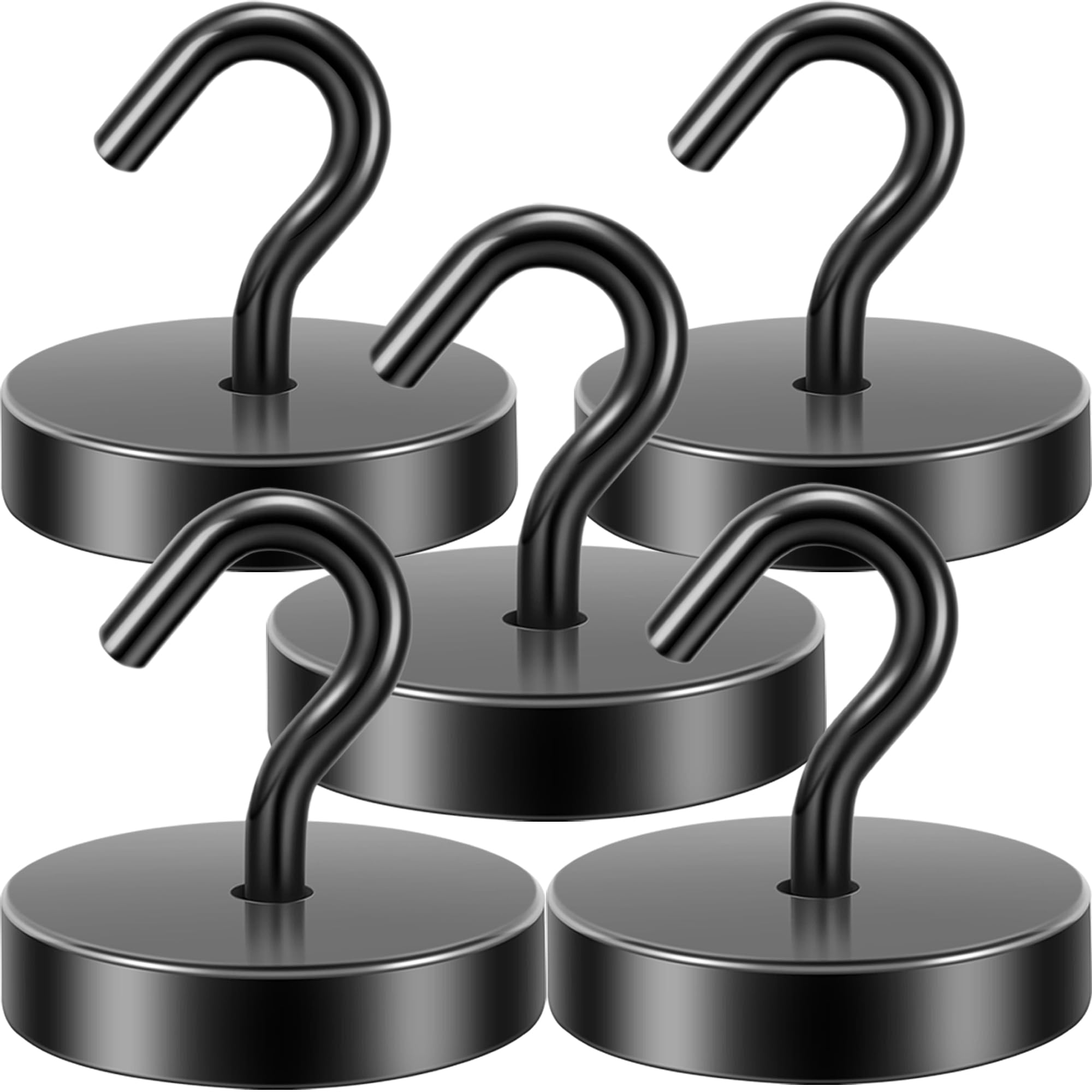 Photo 1 of Neosmuk Black Magnetic Hooks Heavy Duty,100lb Super Strong Magnet with Hooks for Cruise Cabins, Large Metal Hooks for Hanging on Fridge,Extra Strong Magnet Hanger for Ship Walls, 5 Pack