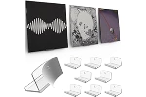 Modern JP Adhesive Vinyl Wall Mount (8-Pack) – Strong Hold Record Holder Wall, Record-Safe Easy Installation, Album Wall Mount for 1LP and 2LP – Clear