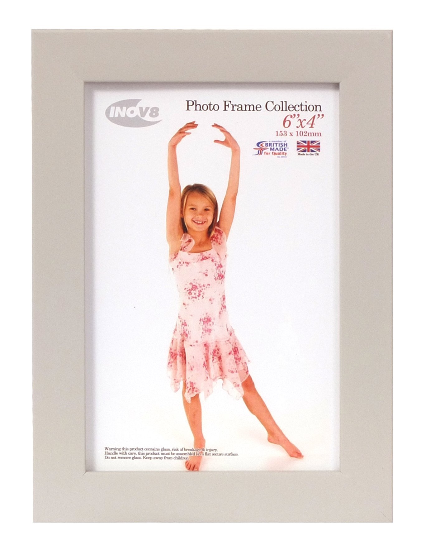 Inov8 Framing PFVS-SOGR-64 British Made Traditional Picture/Photo Frame, Soft Grey, 6x4 inch — image 1