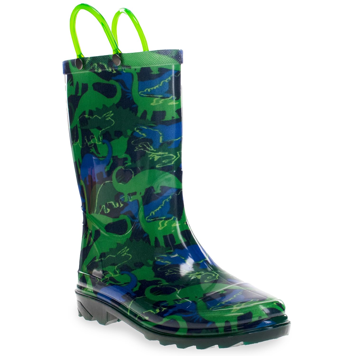 Western Chief Kid's Dinosaur World Lighted PVC, Navy, 11/12 Image