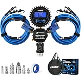 Kohree 4 Tire Inflation &amp; Deflation System, Fast Air Up with Equal PSI | Fits up to 200" Wheelbase, For Outdoor, Equal PSI, Accurate Digital Pressure Gauge, Compatible with air compressor