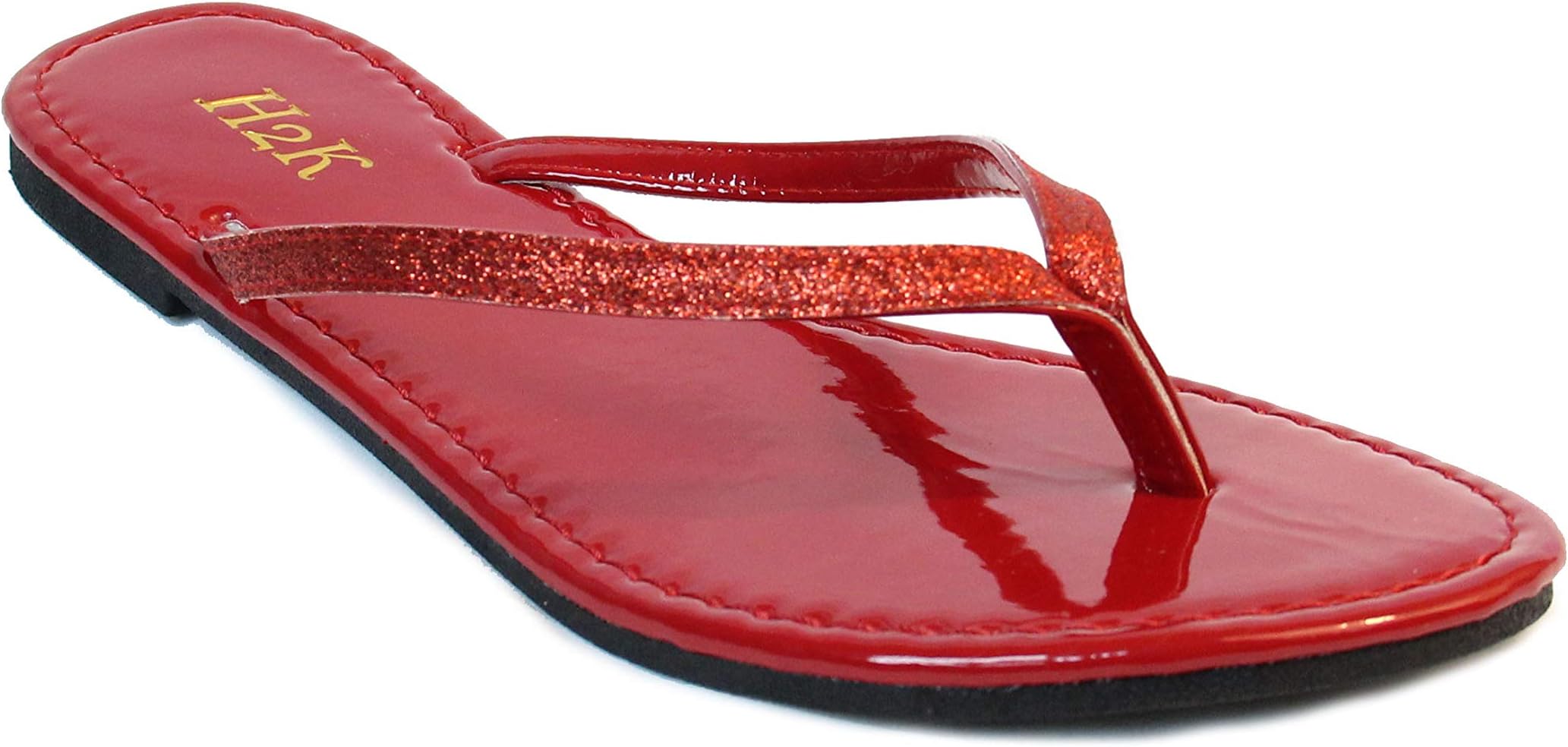 H2KWomen's Glitter Flat Thong Sandal