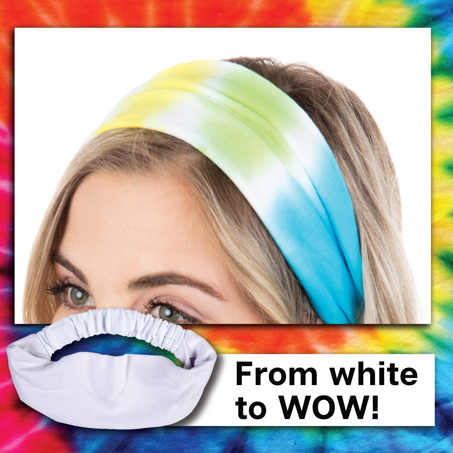 Tulip Headbands 2 Pack Tie Dye Accessory, 2 Count (Pack of 1), White