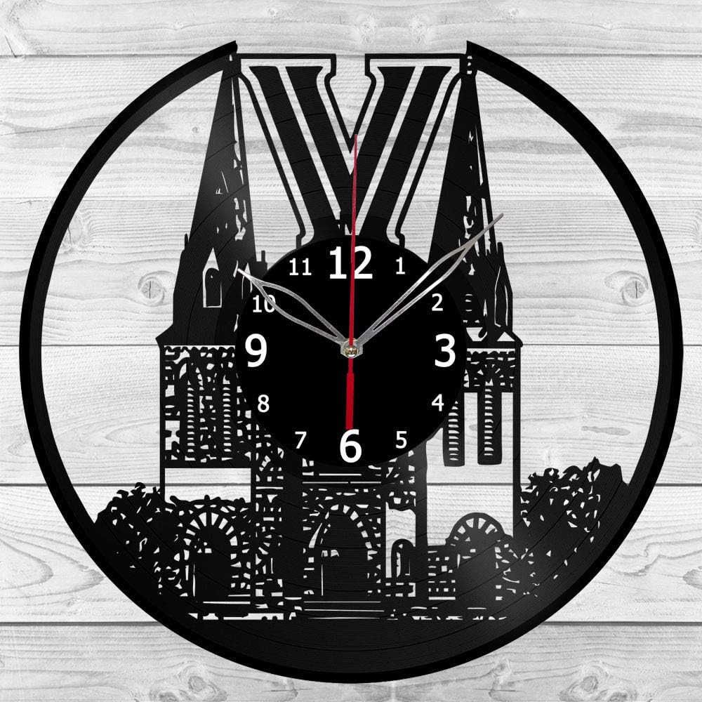 Vinyl Clock - Villanova University - Vinyl Art Home Decor - Black Clock 12" (30 cm) - Original Gift Idea - Exclusive Custom Vinyl Record Clock - ?raft Wall Clock - Unique Vinyl Record Wall Clock
