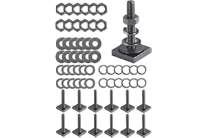 MOROINRIZ T Slot Bolts for Roof Rack Cross Bars, Platform, Cargo Basket, Stainless Square T Track Bolt Adapter to Secure Bike/Ski/Kayak Rack, Solar Panel, Awning, 4mm Thick