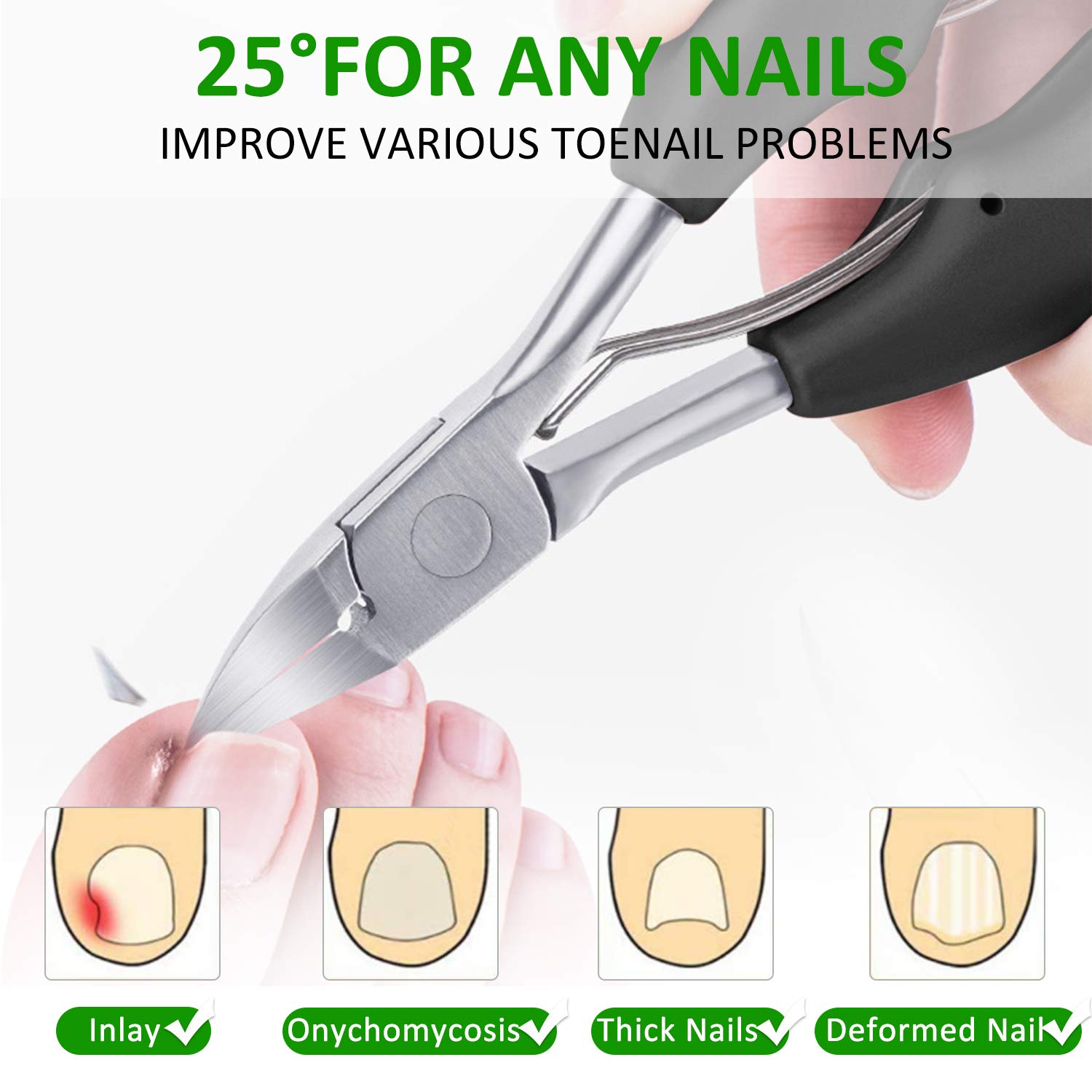 Ingrown Toenail Tool Kit Toe Nail Clippers for Men Women Seniors Sharp Stainless Steel Pedicure Trimmer with Easy Grip Soft Handle Blue: Beauty