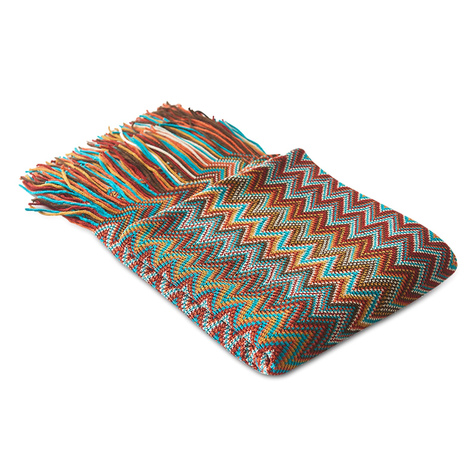 Galatée Sofa Throw Knitted Blanket Fringed Blanket Herringbone Bed Throw Super Soft Blanket Bed Throw Suitable for Your Home, Bedroom, Sofa, Camping, 130 x 160 cm - Red