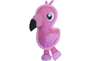 Outward Hound Fire Biterz Flamingo Plush Firehouse Material Interactive Dog Toy, Small