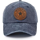 World's Best Papa Grandpa Hat with Leather Patch, Adjustable Embroidered Cotton Fathers Day Dad Baseball Cap