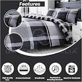 GC GAVENO CAVAILIA Checkered Duvet Cover Set 3pcs Grey Polycotton view 3