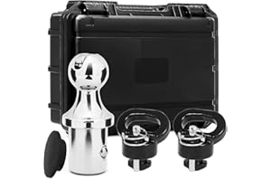 BZVQLO 60618 Puck System Gooseneck Hitch Ball Kit, Gooseneck Ball with Box for Truck Bed Compatible with 2013-2024 Dodge RAM 2500 3500, 2 Gooseneck Safety Chain Anchors 30000 lbs GTW/ 7500 lbs VTW