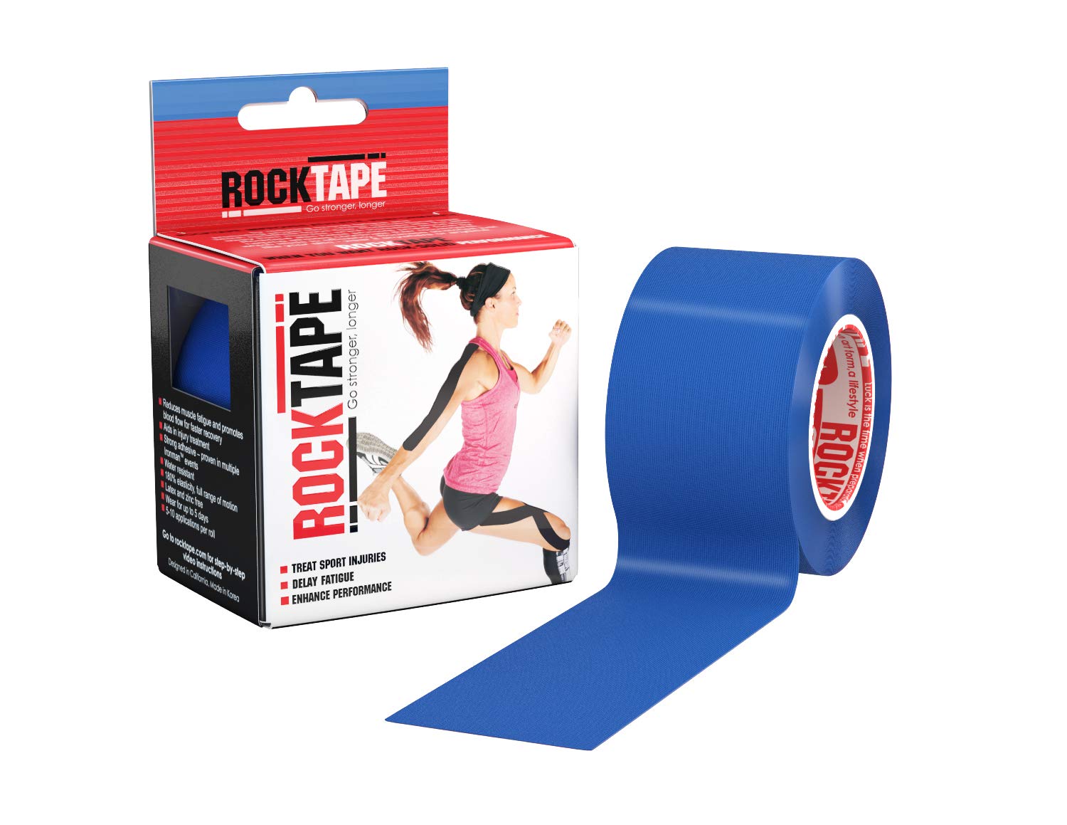 RockTape Unisex Uncut Std Kinesiology Tape (5cm x 5m Roll), Elastic Therapeutic Sports Tape,Latex Free Physio Sports Tape for Shoulder, Ankle, Elbow, Wrist, Shin Splints and Knee Support, Navy Blue