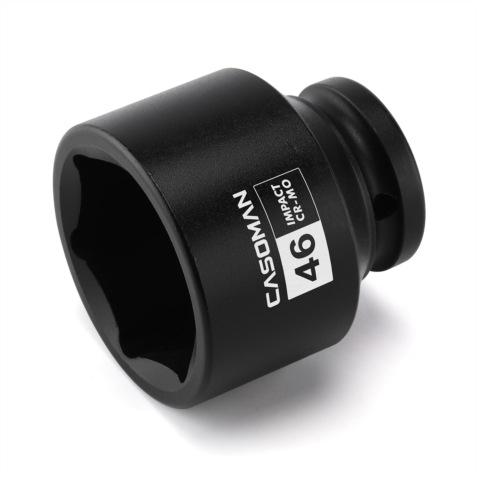 CASOMAN 3/4" Drive 6PT Standard Impact Socket-46mm, Shallow, Metric, CR-MO, 6-Point Axle Nut Socket for Easy Removal of Axle Shaft Nuts(46mm)