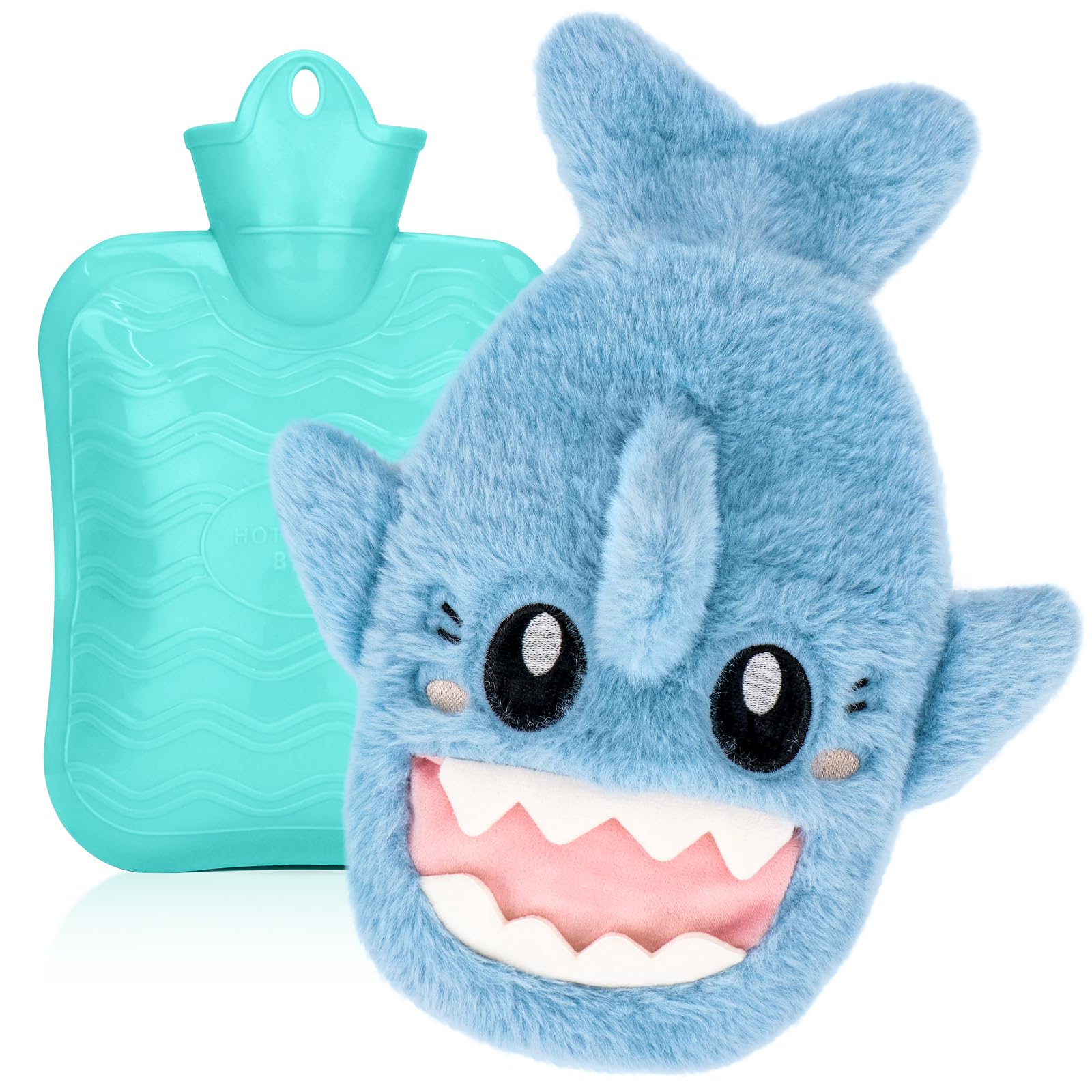 Meetory Hot Water Bottle with Cover, 1L PVC Hot Water Bag, Large Hot Water Bottle for Neck, Shoulder, Back Pain Relief and Hand Feet Warmer, Menstrual Cramps, Hot Compress and Cold Therapy