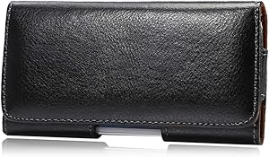 Genuine Leather Cell Phone Holster for iPhone 11 Pro Max,XS Max,8 Plus,7 Plus,6 Plus,6s Plus,for Samsung S10+ S9+ S8+ Belt Clip Holster Phone Holder Carrying Pouch