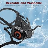 ANUNU Half Face Respirator Mask Paint Dust Epoxy Resin Chemical Woodworking view 6