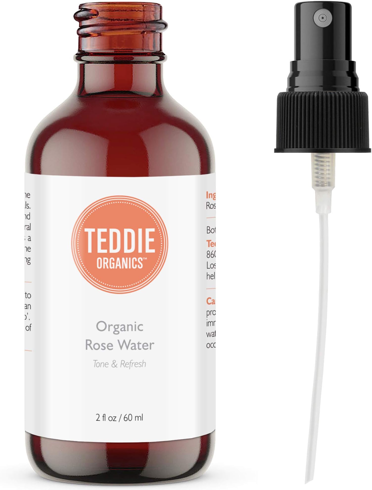 Teddie Organics Rose Water Facial Toner Spray 2oz