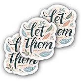 Let Them Sticker Kindle Stickers Book Sticker Aesthetic Vinyl Stickers for Phone Laptop Computer Water Bottle Waterproof (3pcs,2.5’’)