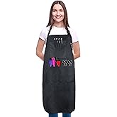 SupplyMaid Ultra-Soft Hair Salon Waterproof Apron with 5 Pockets - Bleach proof for Hairdresser, Hairstylist, Barber, Salon