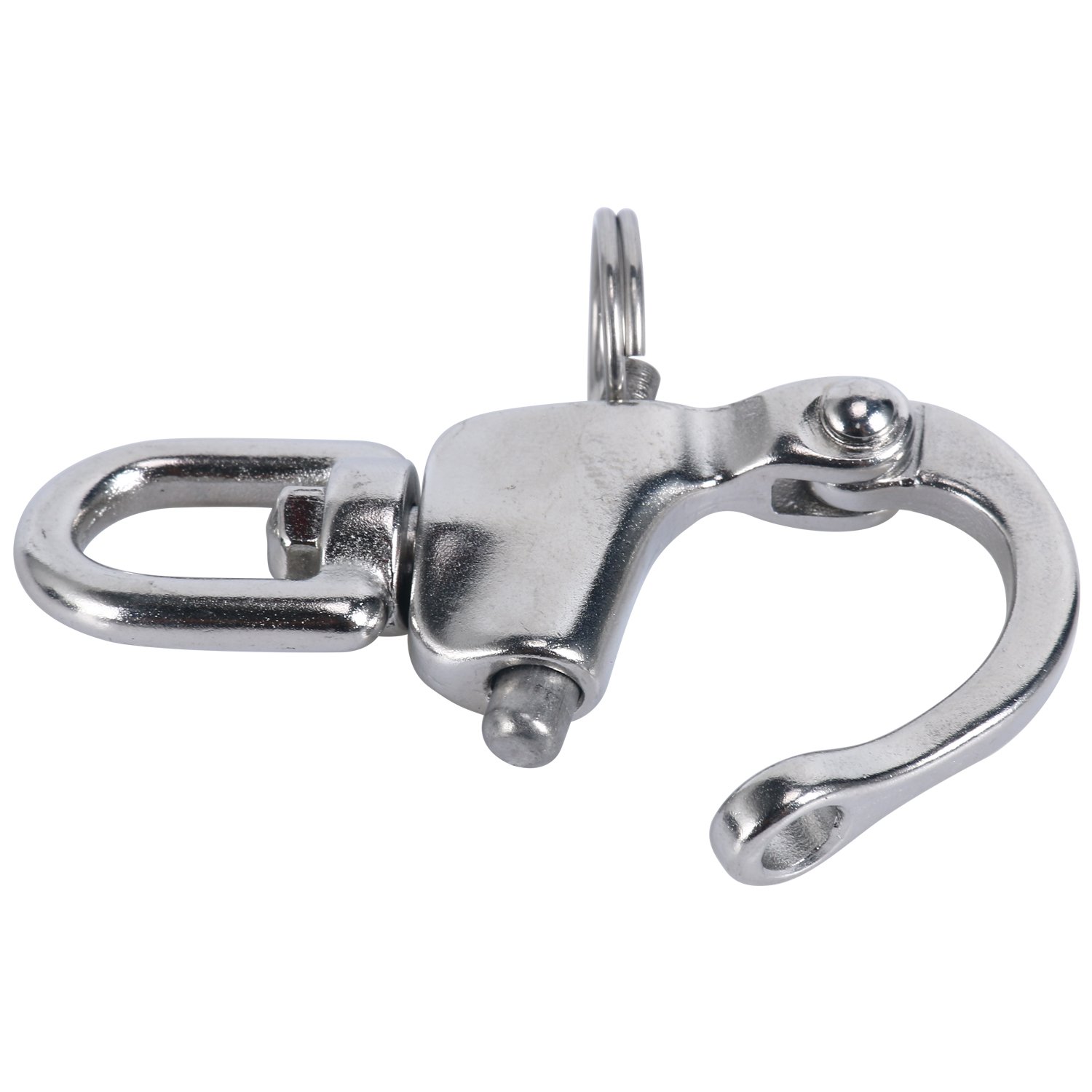 Amarine Made Pair of Swivel Eye Snap Shackle Quick Release Bail Rigging
