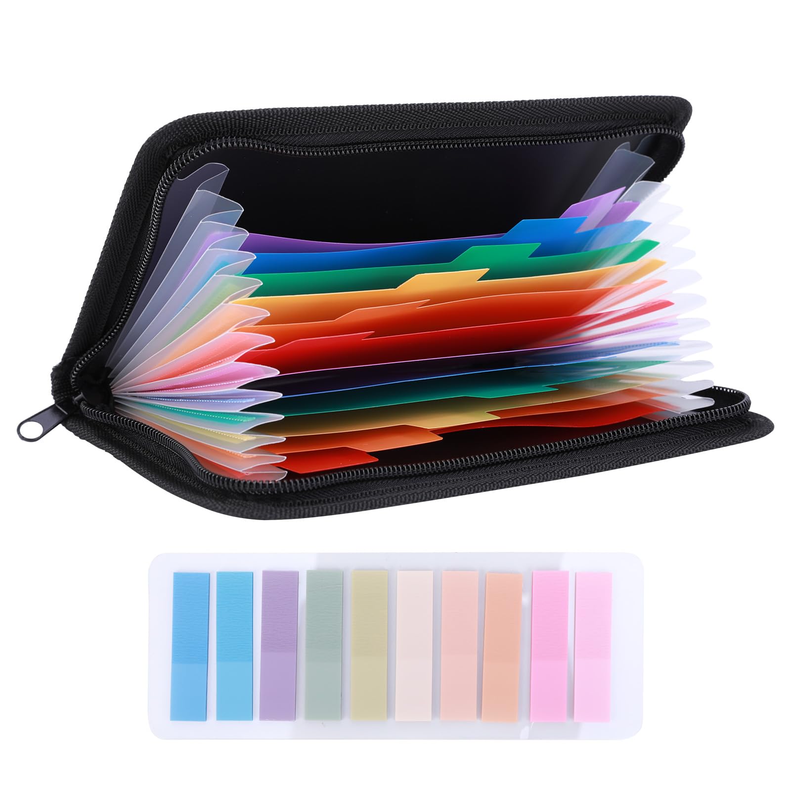 WIGUROE Receipt Organiser, 13 Pockets Small Expanding File Folder with Zipper Closure, Mini Accordian File Folder Document for Invoice Coupon Check Bill Tax Receipt Ticket, 8.14 ×5 Inches Black