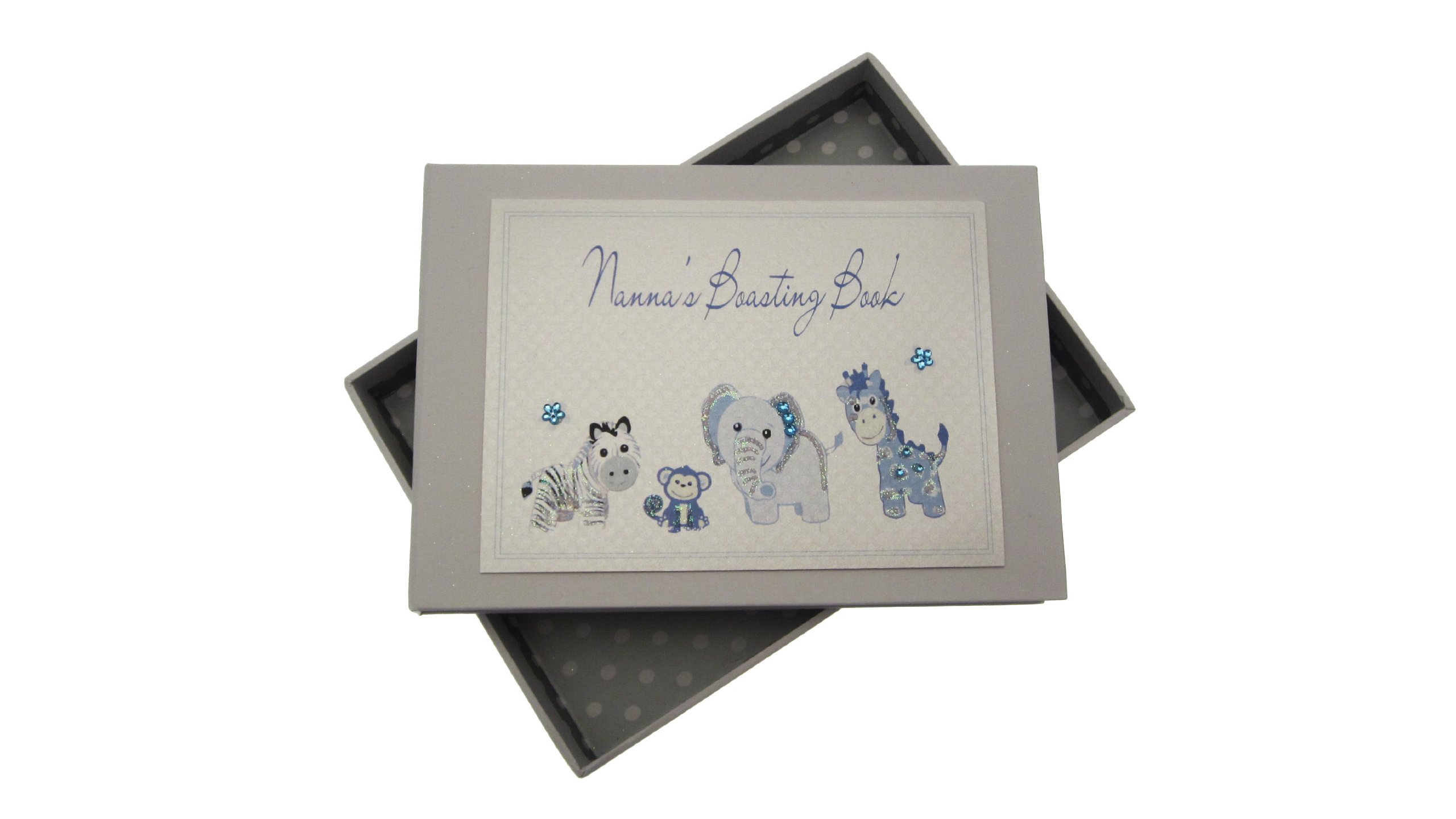 White Cotton Cards Nanna's Boasting Book Tiny Photo Album Toys Range (Blue),12.5x17.5x2.5 cm