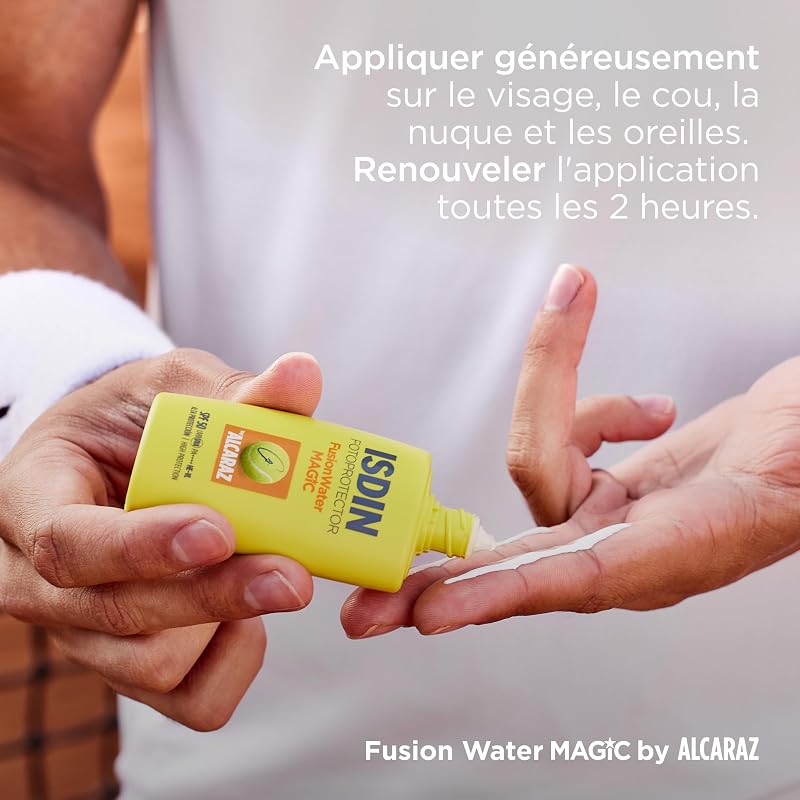 Fusion Water MAGIC by Alcaraz SPF 50 (50 ml) | Crème Solaire Visage Résistante à la Transpiration | Idéale pour les Sportifs | Texture Ultra-Légère à Effet Rafraîchissant